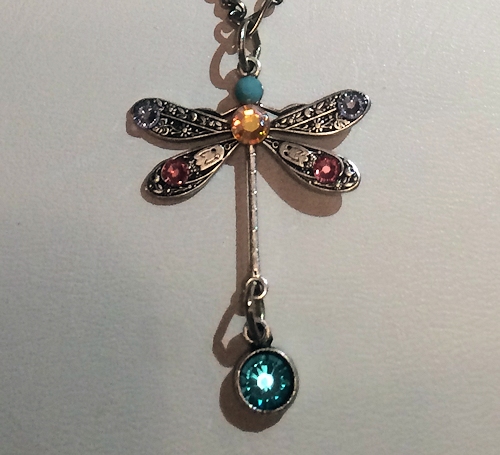 Anne Koplik Dragonfly Jeweled Necklace & Earring Set - Silver Plated-
